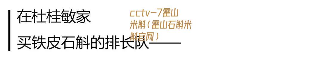 cctv-7霍山米斛