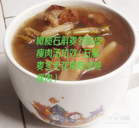 橄榄石斛麦冬陈皮瘦肉汤功效（石斛麦冬无花果陈皮炖瘦肉）