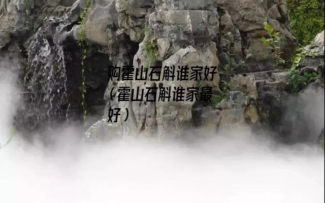 购霍山石斛谁家好