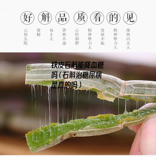 铁皮石斛能降血糖吗