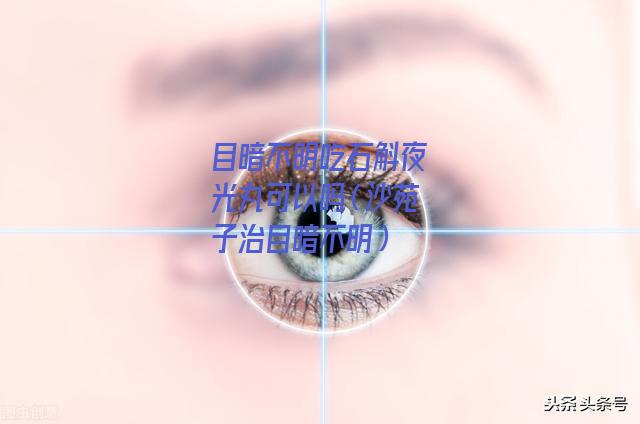 目暗不明吃石斛夜光丸可以吗